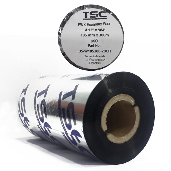 TSC Barcode Wax Ribbon- 105 mm x 300 m