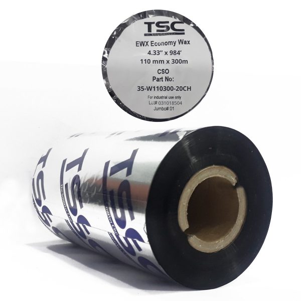 TSC Barcode Wax Ribbon- 110 mm x 300 m